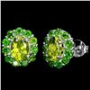 Image 1 : Natural Green Peridot & Chrome Diopside EARRINGS