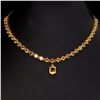 Image 1 : Natural Oval 11x9mm Top Rich Yellow Citrine Necklace