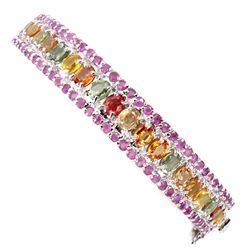 Natural Top Fancy Colors Sapphire & Ruby Bangle