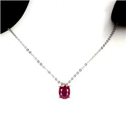 Genuine Red Ruby 9x7 MM Necklace