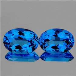 NATURAL AAA INTENSE SWISS BLUE TOPAZ PAIR