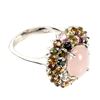 Image 3 : Natural Pink Opal 11x9mm &  Sapphire Ring