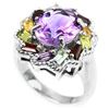 Image 2 : NATURAL AMETHYST, TOPAZ, CITRINE, PERIDOT & GARNET Ring