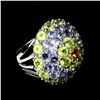 Image 3 : Natural Citrine Peridot Tanzanite Ring