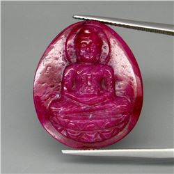 Natural Untreated Hand Carved Ruby Buddha