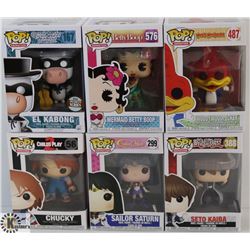 LOT OF 6 ASSORTED FUNKO POPS: MOVIE &