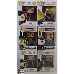LOT OF 6 ASSORTED FUNKO POPS: GAMES VARIETY PACK.