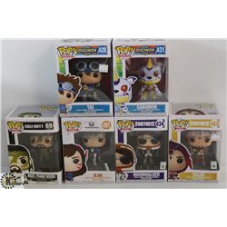 LOT OF 6 ASSORTED FUNKO POPS: GAMES & ANIMATION