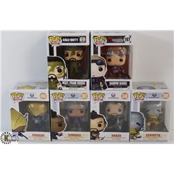 LOT OF 6 ASSORTED FUNKO POPS: GAMES VARIETY PACK.