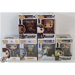 LOT OF 6 ASSORTED FUNKO POPS: GAMES VARIETY PACK.