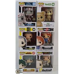 LOT OF 6 ASSORTED FUNKO POPS: MOVIES VARIETY PACK.