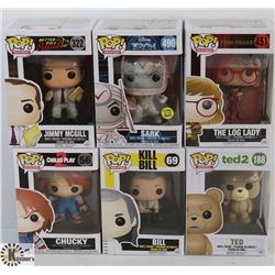 LOT OF 6 ASSORTED FUNKO POPS: MOVIES VARIETY PACK.