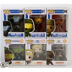 LOT OF 6 ASSORTED FUNKO POPS: HALO &