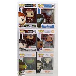 LOT OF 6 ASSORTED FUNKO POPS:OVERWATCH  &