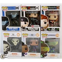 LOT OF 6 ASSORTED FUNKO POPS: OVERWATCH &