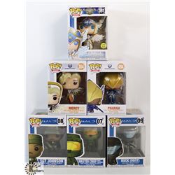 LOT OF 6 ASSORTED FUNKO POPS: HALO & GAMES