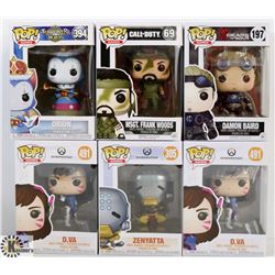 LOT OF 6 ASSORTED FUNKO POPS: GAMES VARIETY