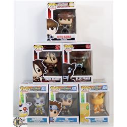 LOT OF 6 ASSORTED FUNKO POPS: ANIMATION VARIETY