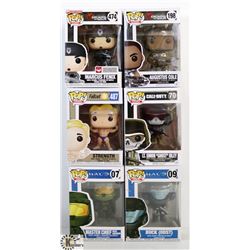 LOT OF 6 ASSORTED FUNKO POPS: GAMES VARIETY PACK.