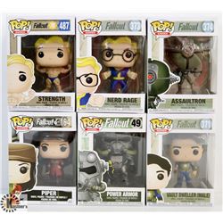 LOT OF 6 ASSORTED FUNKO POPS: FALLOUT VARIETY