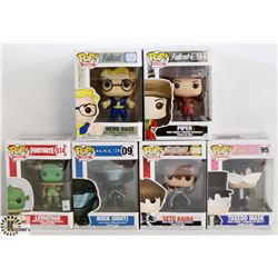 LOT OF 6 ASSORTED FUNKO POPS: MIXED VARIETY PACK.