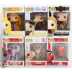 LOT OF 6 ASSORTED FUNKO POPS: DISNEY VARIETY