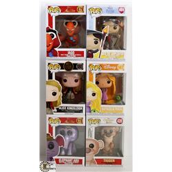 LOT OF 6 ASSORTED FUNKO POPS: DISNEY VARIETY