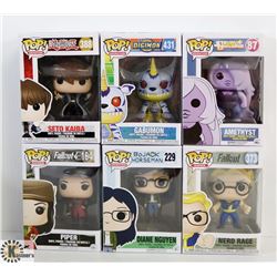 LOT OF 6 ASSORTED FUNKO POPS: ANIMATION &