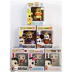 LOT OF 6 ASSORTED FUNKO POPS: MICKEY 90 YRS &