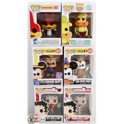 LOT OF 6 ASSORTED FUNKO POPS: ANIMATION