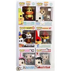 LOT OF 6 ASSORTED FUNKO POPS: ANIMATION