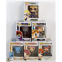 LOT OF 6 ASSORTED FUNKO POPS: MIXED VARIETY PACK.