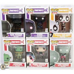 LOT OF 6 ASSORTED FUNKO POPS: FORTNITE VARIETY