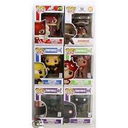 LOT OF 6 ASSORTED FUNKO POPS: GAMES VARIETY PACK.