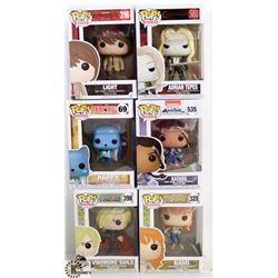 LOT OF 6 ASSORTED FUNKO POPS:ANIMATION VARIETY