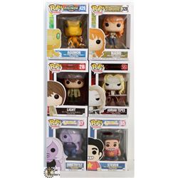 LOT OF 6 ASSORTED FUNKO POPS:ANIMATION VARIETY