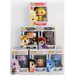 LOT OF 6 ASSORTED FUNKO POPS: MIXED VARIETY