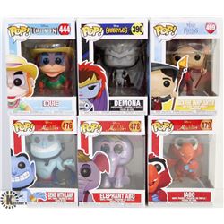 LOT OF 6 ASSORTED FUNKO POPS: DISNEY VARIETY
