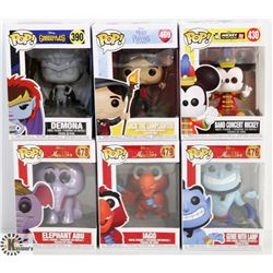 LOT OF 6 ASSORTED FUNKO POPS: DISNEY VARIETY