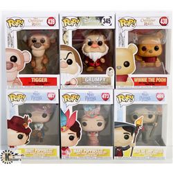 LOT OF 6 ASSORTED FUNKO POPS: DISNEY VARIETY