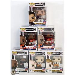 LOT OF 6 ASSORTED FUNKO POPS: FOOTBALL VARIETY