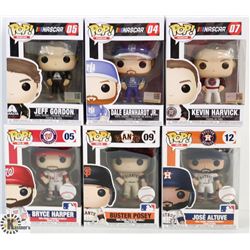 LOT OF 6 ASSORTED FUNKO POPS: NASCAR & MLB