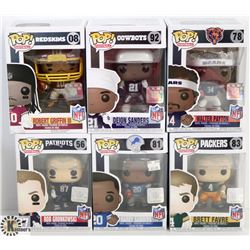 LOT OF 6 ASSORTED FUNKO POPS:FOOTBALL VARIETY