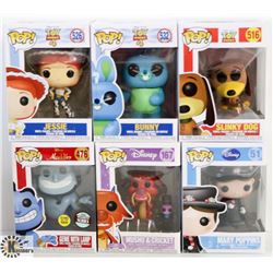 LOT OF 6 ASSORTED FUNKO POPS: DISNEY VARIETY