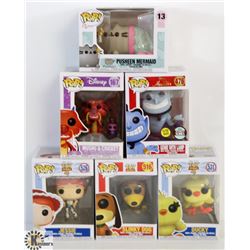 LOT OF 6 ASSORTED FUNKO POPS: DISNEY & PUSHEEN
