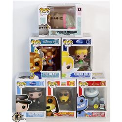 LOT OF 6 ASSORTED FUNKO POPS: DISNEY &  PUSHEEN