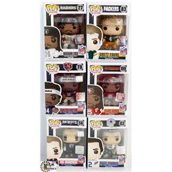 LOT OF 6 ASSORTED FUNKO POPS: FOOTBALL VARIETY