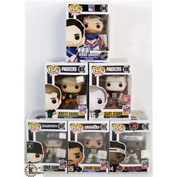 LOT OF 6 ASSORTED FUNKO POPS: FOOTBALL & NHL