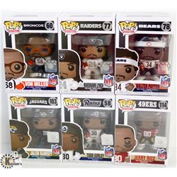 LOT OF 6 ASSORTED FUNKO POPS: FOOTBALL VARIETY
