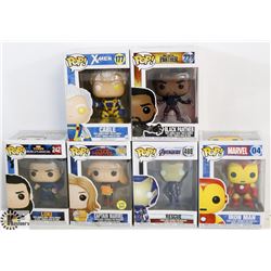 LOT OF 6 ASSORTED FUNKO POPS: MARVEL VARIETY